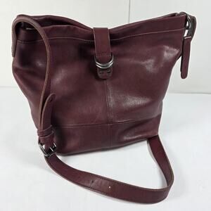 LUCKY BRAND Crossbody Leather Purse Women's Red Burgundy bucket Bag